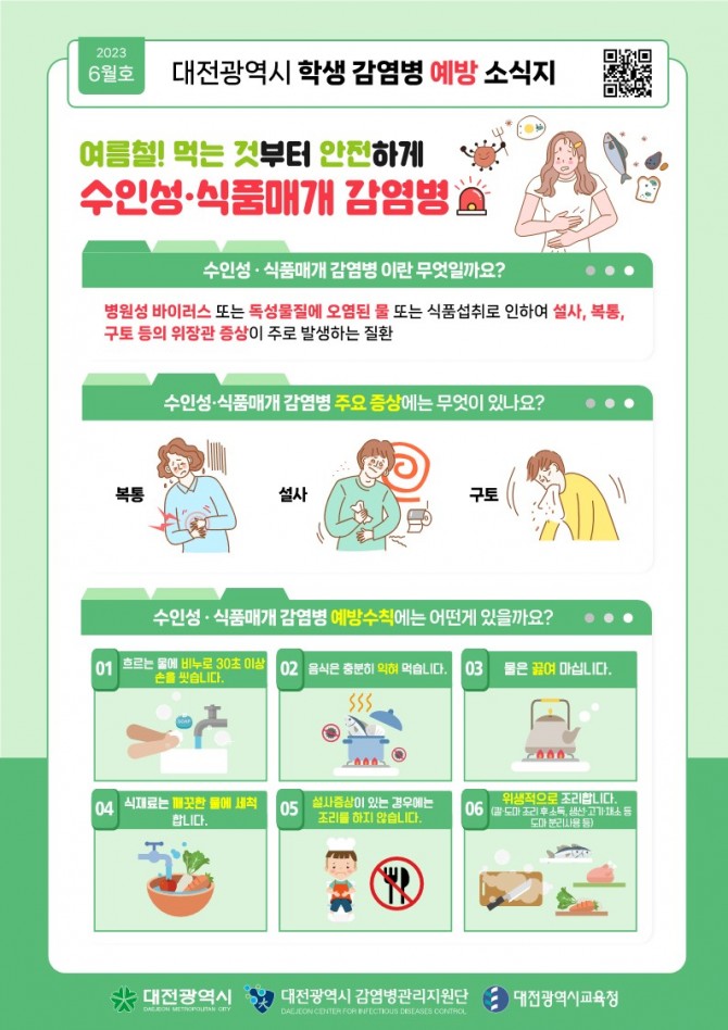 여름철! 먹는 것부터 안전하게... 수인성, 식품매개 감염병에 대해 안내드립니다.
